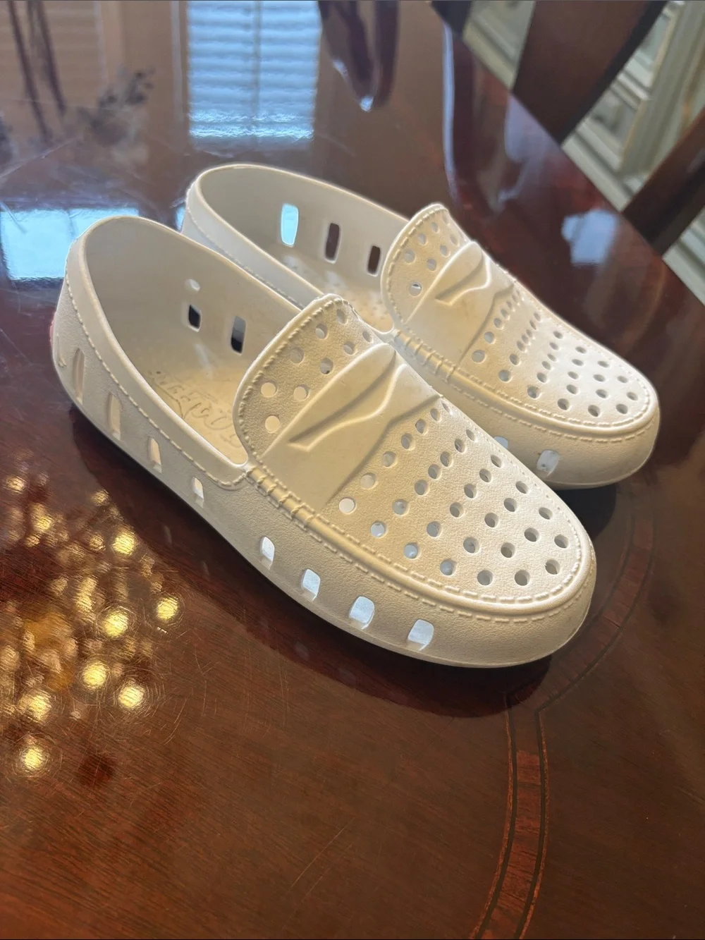 Floaters size 1 Kids White Ventilated Slip-On Loafers